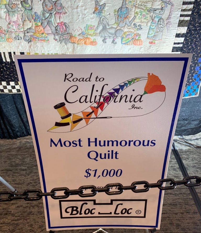 "A Tale of The Salem Witches Quilt Guild - Those Pesky Goblins!" by Kathryn Bernstein, with embroidery by Cindy Brauntmann and quilting by Susan Corbett - Award Sign